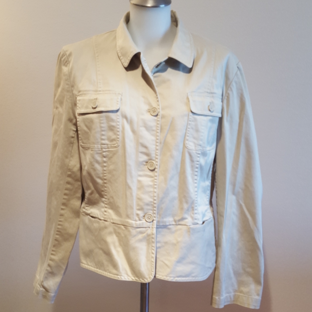 Talbots dress jacket, tan, size 14